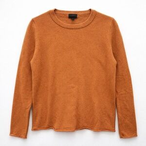 J.Crew Collection Italian Cashmere Sweater XL Tobacco Rolled Edge Crewneck